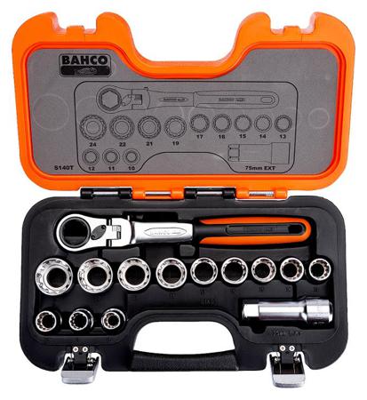 S140T Bahco , 14 Pieces Pass Through Socket Set 3/4 in Square Drive