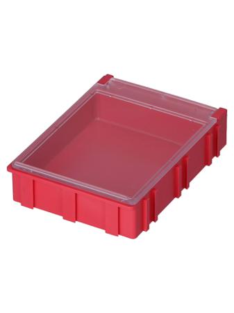 8150032 Licefa 1 Cell Red, Transparent Compartment Box, 21mm x 63mm x 85.3mm