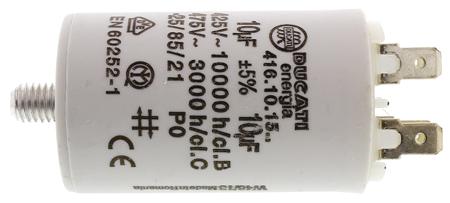 4-16-10-15-64 Ducati Energia 10μF Polypropylene Capacitor PP 450V ac ±5% Tolerance Plug In 4.16.10 Series
