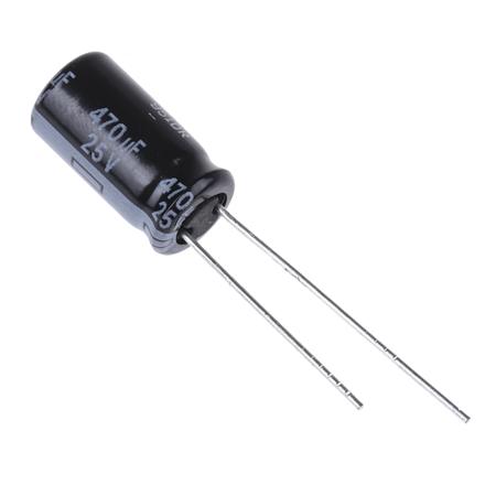 EEUFR1E471Y Panasonic 470μF Aluminium Electrolytic Capacitor 25V dc, Radial, Through Hole -