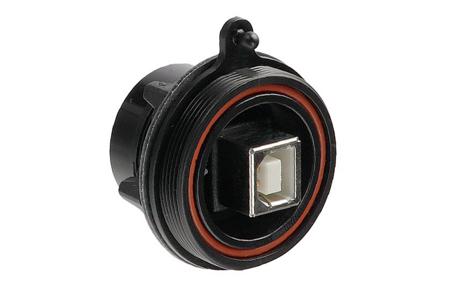 PX0842/B Bulgin Straight, Panel Mount, Socket Type B 2.0 IP68, IP69K USB Connector