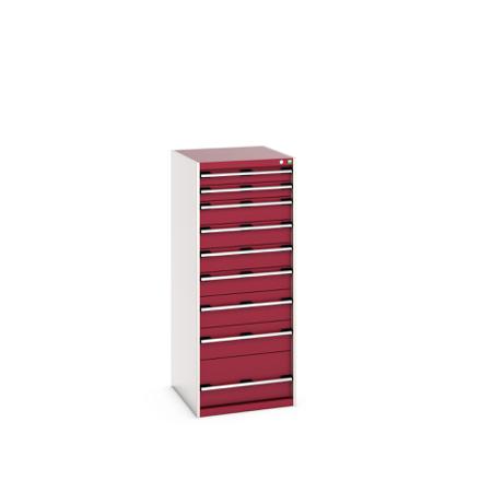 40027045-24V Bott 9 Cabinet, Steel, 1600mm x 750mm x 650mm, Red