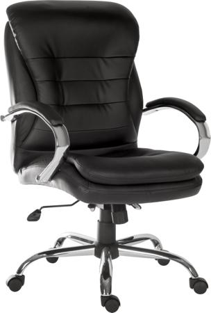 221-6334 RS PRO Black Leather Executive Chair, 120kg Weight Capacity
