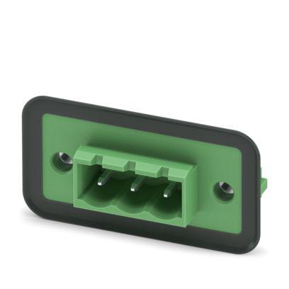 1898842 Phoenix Contact, 5.08mm Pitch, 3 Way, , Pluggable Terminal Block, Feed Through Header, Flange Mount, Plug In, Push In