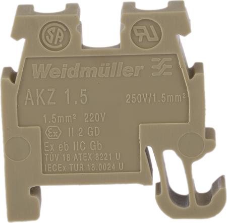 0340460000 Weidmuller  AKZ Series Brown, 1.5mm², Single-Level, Screw Termination