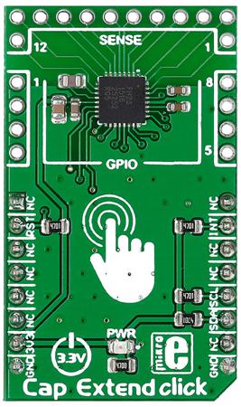 MIKROE-2238 MikroElektronika Cap Extend Capacitive Touch mikroBus Click Board for MPR121