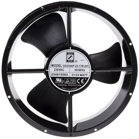 175-9810 RS PRO Axial Fan, 230 V ac, AC Operation, 934.4m³/h, 33W, 140mA Max, 254 (Dia.) x 89mm