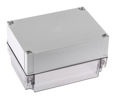 PC-150-100-HT-ENCLOSURE Fibox MNX Series Grey Polycarbonate Enclosure, IP66, IP67, Smoked Transparent Lid, 180 x 130 x 100mm