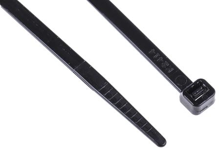 233-483 RS Pro Black Nylon Cable Tie, 368mm x 4.8 mm