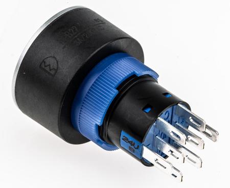 175-8309 2 Poles + Lock + Blue LED 24V