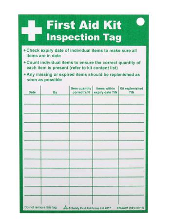181-1489 First Aid Kit Inspection Tag Pack of 10