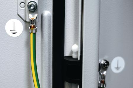 597-21115 HellermannTyton  Self Adhesive Cable Markers, Black/White, Pre-printed "ERDE", for Conductors, Electric