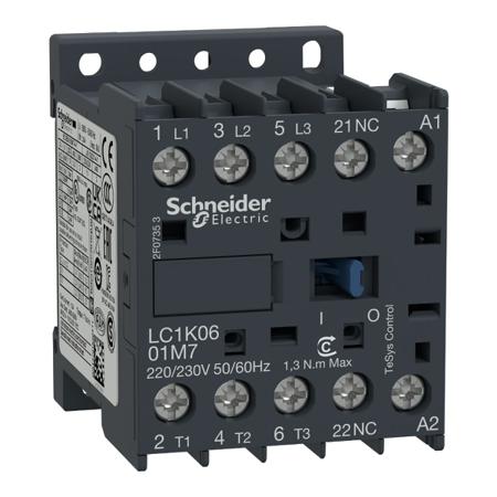 LC1K0601N7 Schneider Electric TeSys K LC1K Contactor, 400 V ac Coil, 3-Pole, 6 A, 3NO, 690 V ac