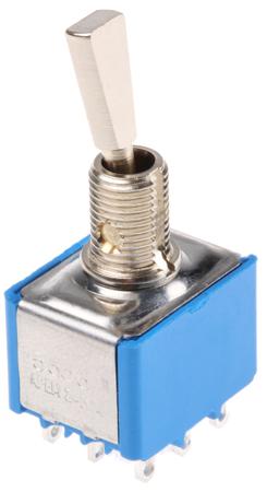 5656A9 Apem 3P Toggle Switch, On-On, Panel Mount