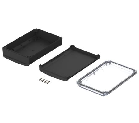48426450-HMT1 Bopla BoVersa Series Black, Transparent Polycarbonate Desktop Enclosure, 222.3 x 140 x 63mm