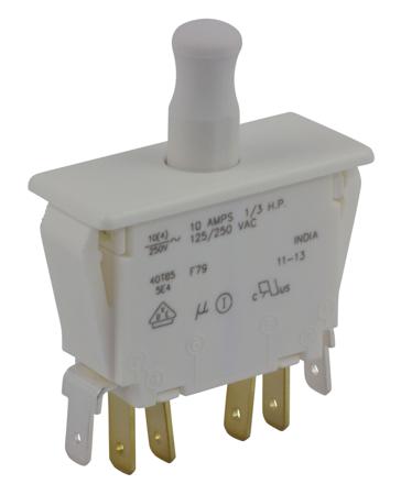 F79-30A DPDT-NO/NC Push Button Switch, 10 A @ 250 V ac