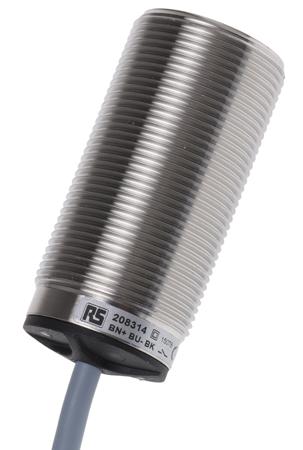 208-314 RS Pro PNP Inductive Sensor 10 mm Detection Range, Barrel 60mm length, 10 → 30 V dc, IP68