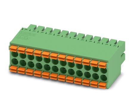 1790205 Phoenix Contact, 3.5mm Pitch, DFMC 1.5/12-ST-3.5, 24 Way, Pluggable Terminal Block, Plug, Cable Mount, Spring Cage