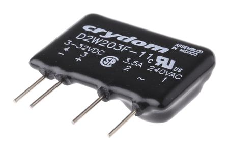 D2W203F-11 Sensata / Crydom D2W Series Solid State Relay, 3.5 A Load, PCB Mount, 280 V rms Load, 32 V dc Control