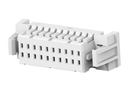 2484142-3 TE Connectivity 2484142 Series Straight Cable Mount PCB Socket, 20-Contact, 2-Row, 1mm Pitch, Crimp Termination