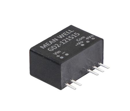 GD2-241509 MEAN WELL GD2 DC-DC Converter, 15/-9V dc/ 10 → 100mA Output, 21.6 → 26.4 V dc Input, 2W, Surface Mount,