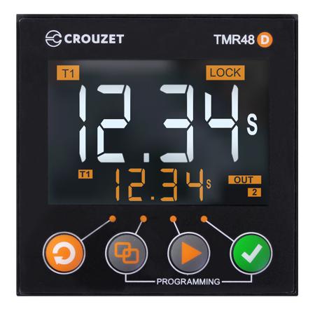 MDA2R10MV2 Crouzet Syr-Line Series Panel Mount Timer Relay, 24 → 240V ac/dc, 2-Contact, 0.001 → 9.999 s, 0.01