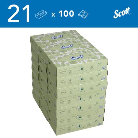 8837 SCOTT White Facial Tissues, Box of 100