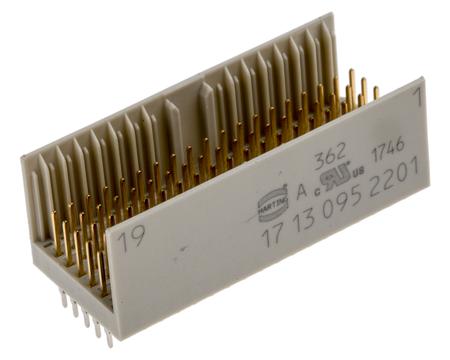 17130952201 HARTING, Har-Bus HM 2mm Pitch Backplane Connector, Male, Straight, 7 Row, 95 Way