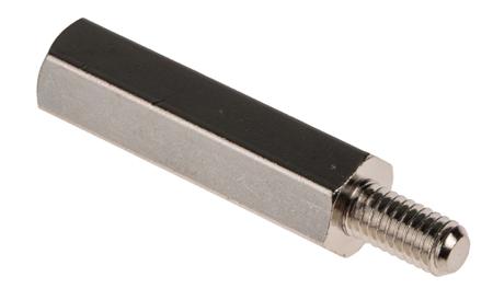 806-6724 RS PRO Standoff, M4 x M4 Thread, 25mm Body, Brass, Male/Female, 8mm Stud
