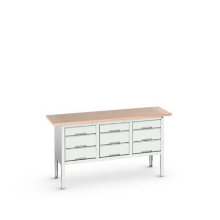 16923023-16 Bott Steel Workbench, 75kg Max Load, Adjustable Height, 930mm x 600mm x 1750mm