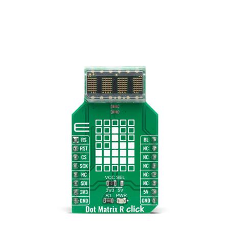MIKROE-4169 MikroElektronika Dot Matrix R Click HCMS-3906 Adapter Board for HCMS-3906 this is a Display Dev Kit
