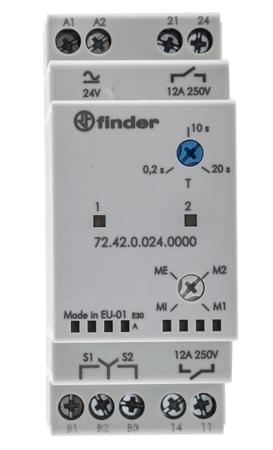 72.42.0.024.0000 Finder Monitoring Relay, 1 Phase, DPST, DIN Rail