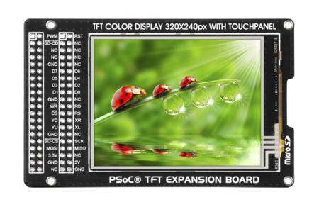 MIKROE-1484 MikroElektronika , PSoC TFT 2.8in Expansion Board With MI0283QT-9A for CY8CKIT-050 PSoC® 5LP