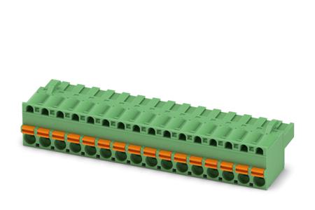 1902259 Phoenix Contact, 5.08mm Pitch, FKCT 2.5/16-ST-5.08, 16 Way, Pluggable Terminal Block, Plug, Spring Cage Termination,