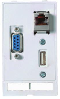 39500020143 HARTING Straight, Panel Mount, Female to Female, Female to Male- Triple Port Type A 2.0 USB Connector