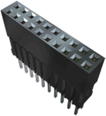 ESQ-132-12-G-D Samtec ESQ Series Straight Through Hole Mount PCB Socket, 64-Contact, 2-Row, 2.54mm Pitch, Solder Termination