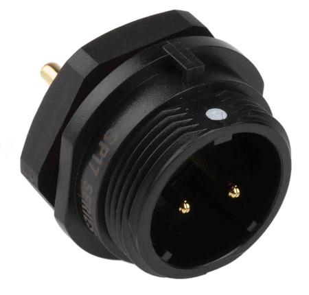 144-4172 RS Pro, 2 Pole Bulkhead Mount Circular Connector Socket, Male Contacts, IP68