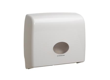 6991 Aquarius White Plastic Toilet Roll Dispenser, 445mm x 129mm x 380mm