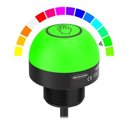 K50PTKQP Banner Blue, Green, Red LED Indicator Lamp, 18 → 30V dc, 50mm Diameter