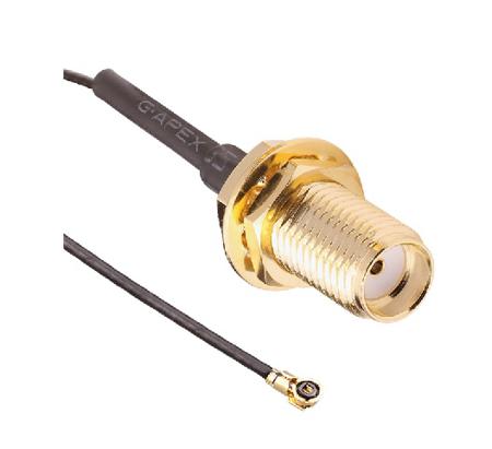 CSJ-SGFB-200-MHF4 Linx Black SMA to MHF4 0.81mm OD Coaxial Cable Coaxial Cable Assembly, 50 Ohm (O) 200mm