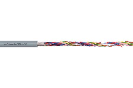 CF211.PUR.02.14.02 (100m) Igus CF211.PUR Series Data Cable, 0.25 mm², 24 AWG, 100m, Screened Shield, Data Cable