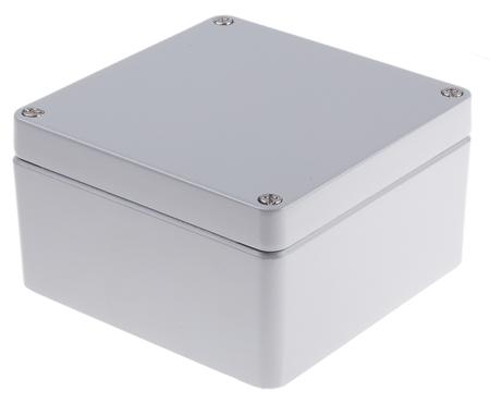 760-9005 RS PRO Grey Die Cast Aluminium Enclosure, IP66, Grey Lid, 160 x 160 x 91mm