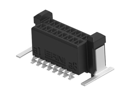 294001-E ERNI ERNI MicroCon Series Vertical Surface Mount PCB Socket, 16-Contact, 2-Row, 0.8mm Pitch, Surface Mount Termination
