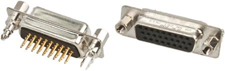 09562517513 HARTING D-Sub High Density 26 Way Through Hole D-sub Connector Socket, 2.29mm Pitch, with 4-40 UNC Female Screwlocks,