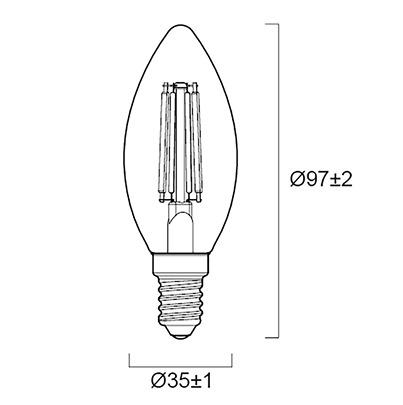 30140 Sylvania ToLEDo Platinum E14 LED Bulbs 2.3 W(40W), 2700K, Warm White, Candle shape