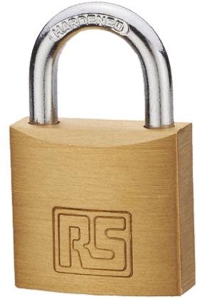 781-5991 RS PRO Key Brass Padlock, 6mm Shackle, 40mm Body