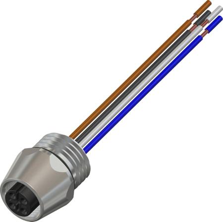 283-4994 RS PRO Industrial Circular Connectors, 4 Contacts, Panel Mount, M12 Connector, Plug and Socket, Female, IP67