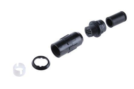 HR30-7J-10PC-71- Hirose HR30 Series, Cable Mount Miniature Connector Plug, 10 Way, 2A, IP67, IP68