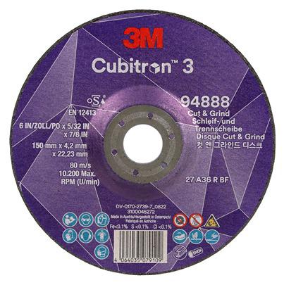 7100303973 3M 94888 Ceramic Cutting Disc, 150mm x 4.2mm Thick, 36+ Grade, 10 in pack