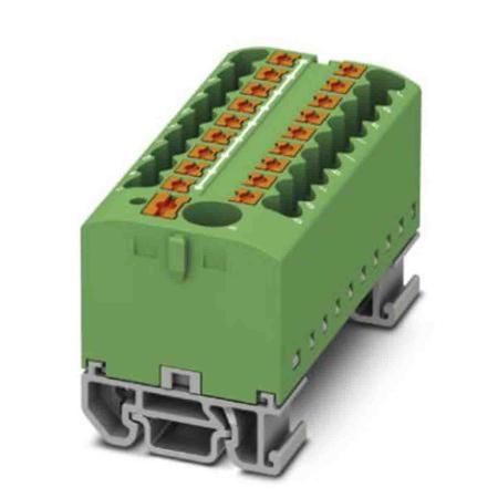 3274218 Phoenix Contact Distribution Block, 19 Way, 4mm², 24A, 690 V, Green